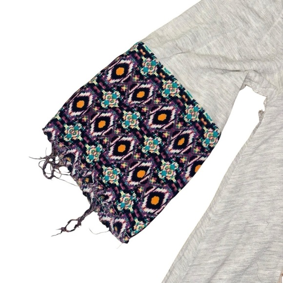 Gimmicks BKE Bohemian Hippie Tunic Asymmetrical Colorful Top Womens S 3/4 Sleeve - Picture 5 of 13